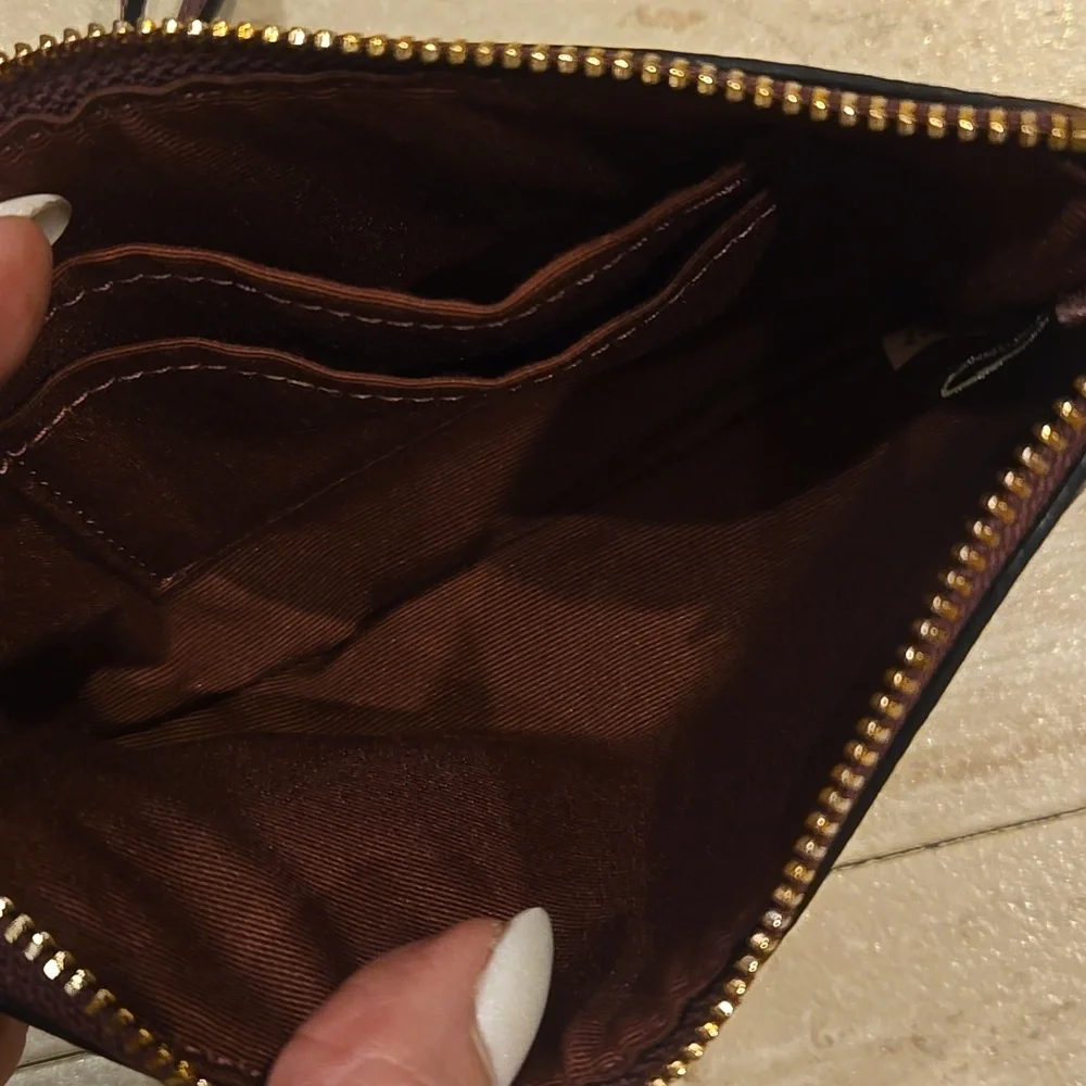 Coach Plaid Signature Zipper Wristlet/Wallet - Picture 10 of 11
